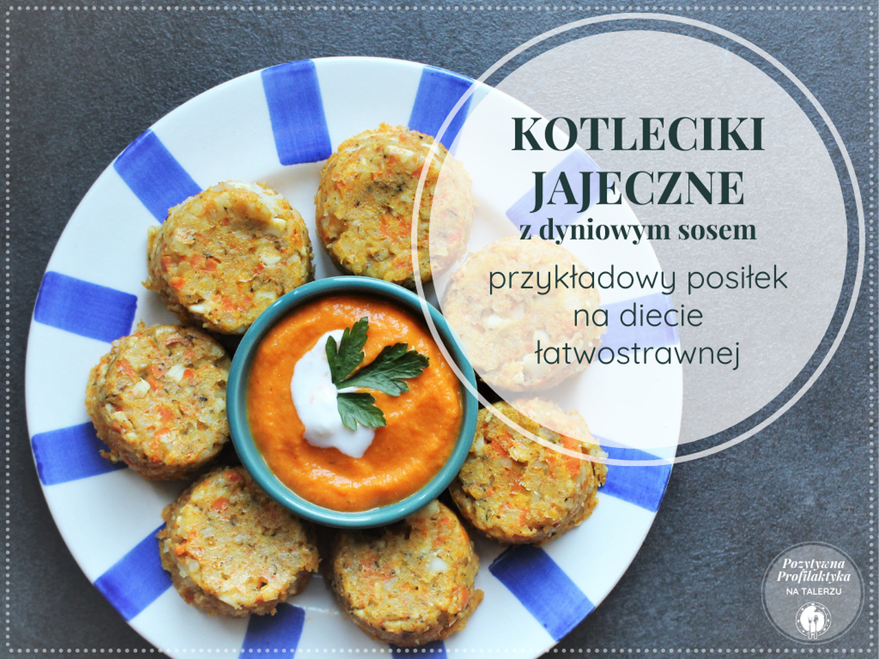 kotleciki jajeczne z dyniowym sosem_przepisy_posiłki_dieta łatwostrawna_lekkostrawna